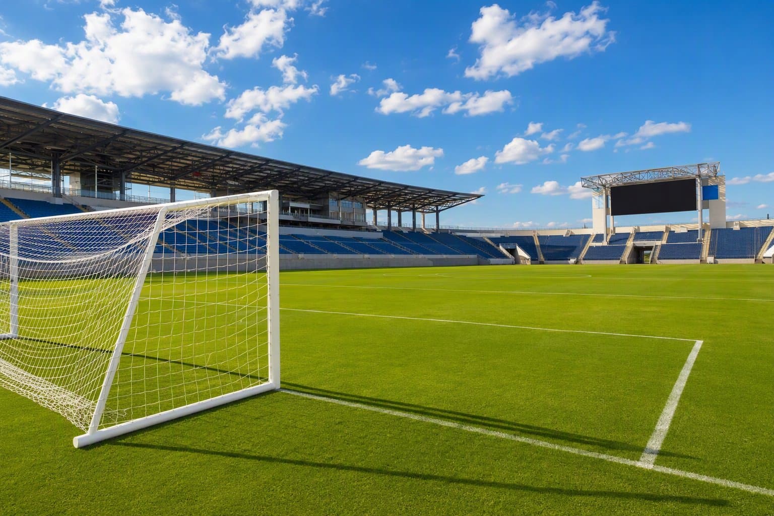 Sunlit Soccer Stadium - illustration, Jake Team LLC