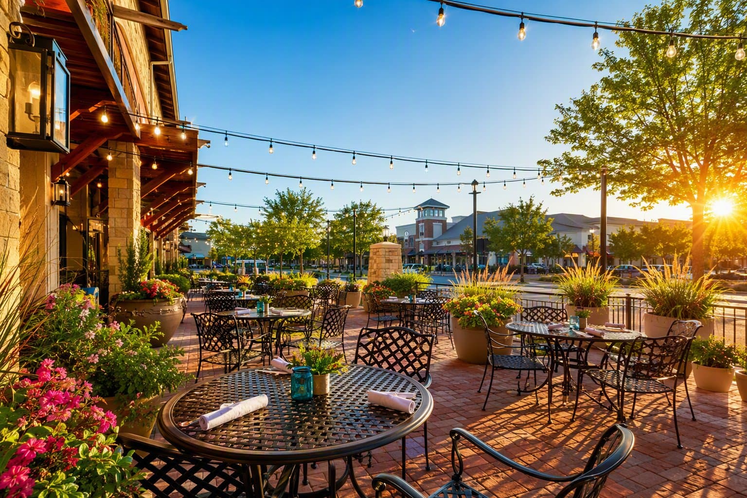 outdoor patio dining - illustration, Jake Team LLC