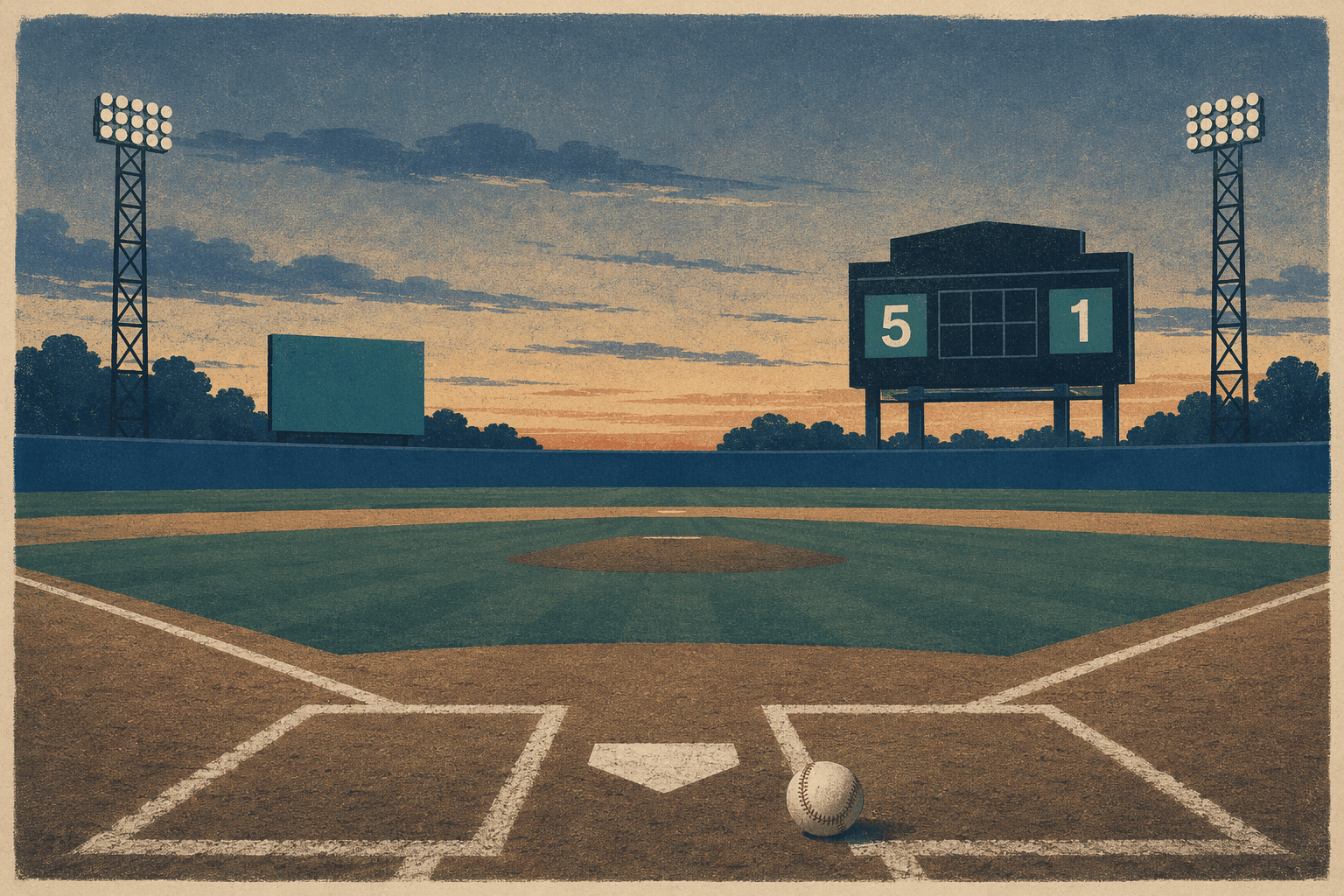 Quiet Baseball Loss - illustration, Jake Team LLC