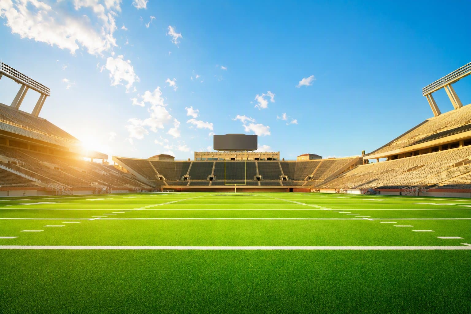 Sunlit College Football Stadium - illustration, Jake Team LLC