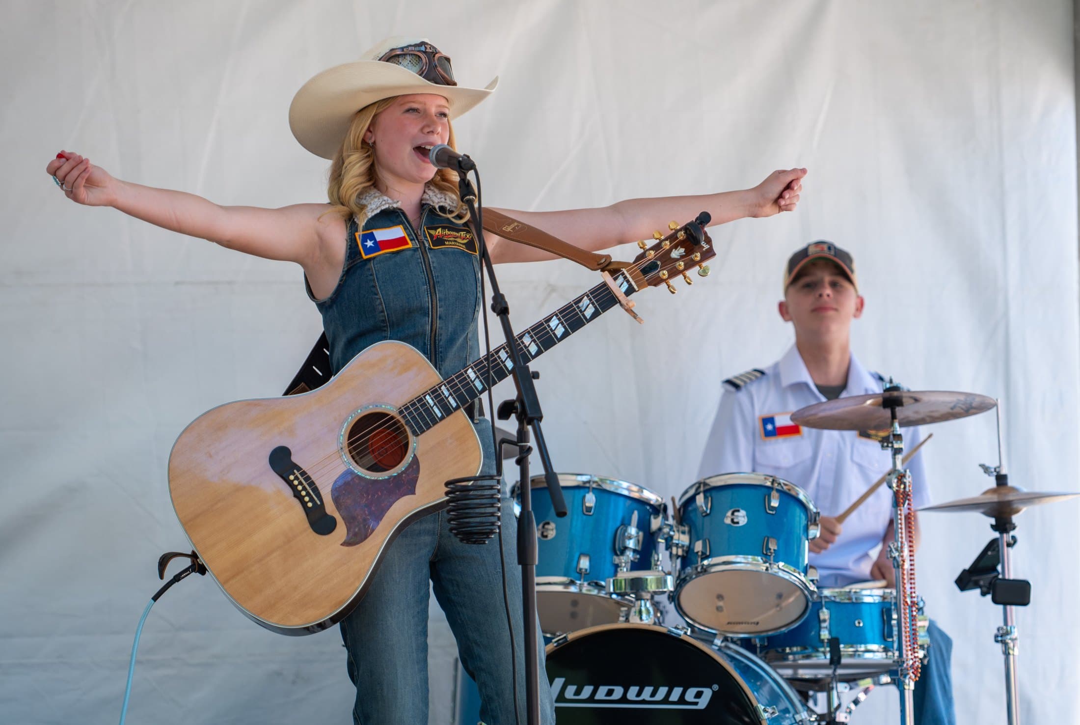 Maryanne Hilton of Plano sings for Airbourne Tex, with Lucas Rehl on drums. Photo: Zoe Trewin