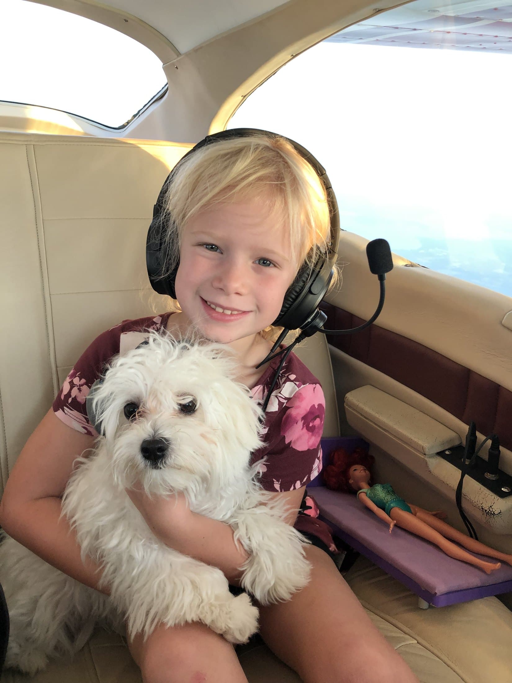 Maryanne Hilton as a young child, flying with her family. Photo: Airbourne Tex Team