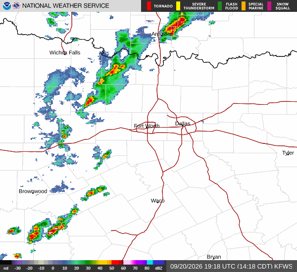 National Weather Service radar for North Texas (KFWS)