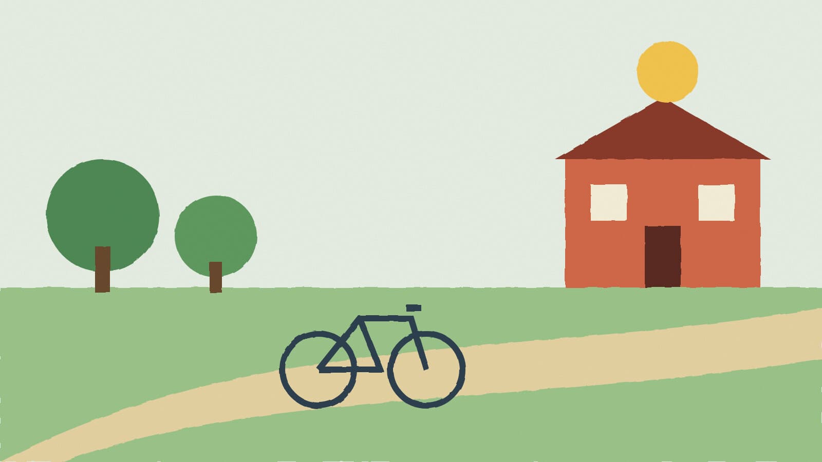 Bike path to school - illustration, Jake Team LLC