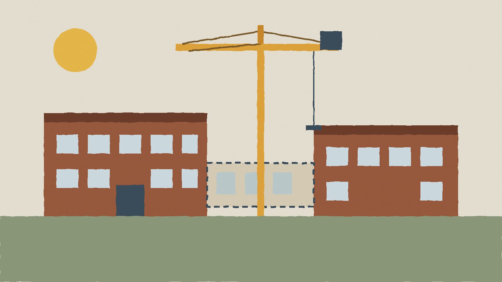 School wings joined by connector - illustration, Jake Team LLC