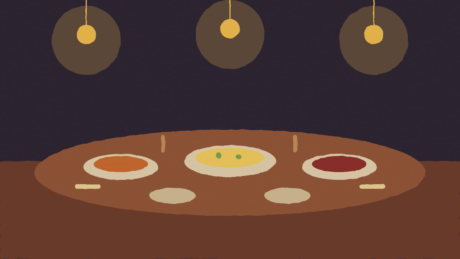 Shared Indian supper table - illustration, Jake Team LLC