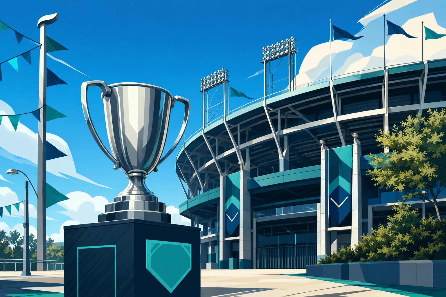 Baseball Stadium Victory - illustration, Jake Team LLC