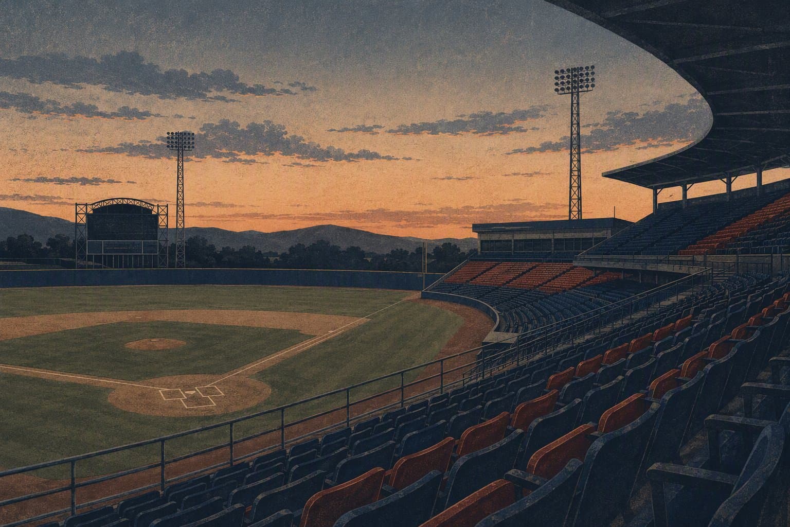 Empty stadium seats - illustration, Jake Team LLC