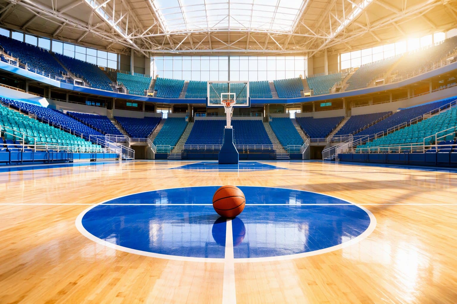 Sunlit Basketball Arena - illustration, Jake Team LLC